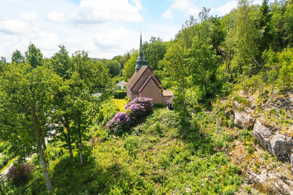 Aerial - Historic Villa with River View in Norrmannebo