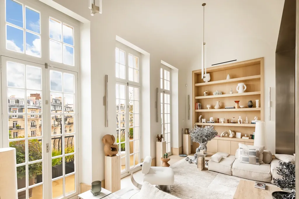 Séjour - Penthouse Art Déco avec Terrasses à Paris 17ème