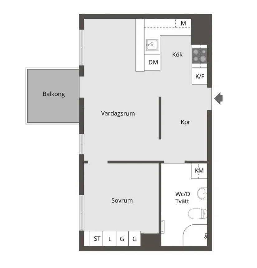 Planimetria - 2nd Floor Apartment with Balcony in Täby