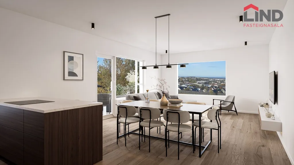 Salle à manger - Modern Apartment with Balcony in Garðabær