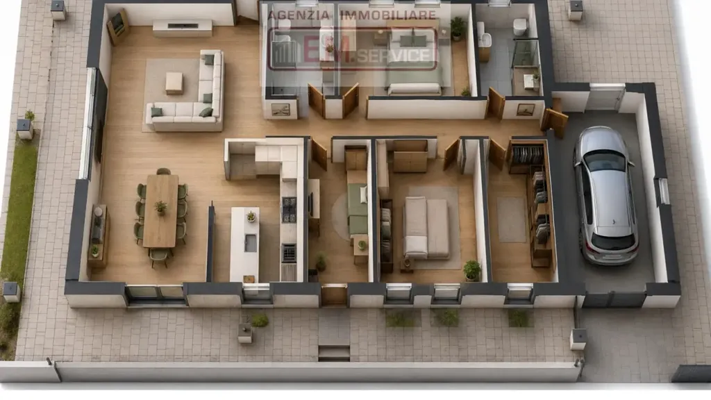 Plaan - Contemporary Villa with River View in Silea