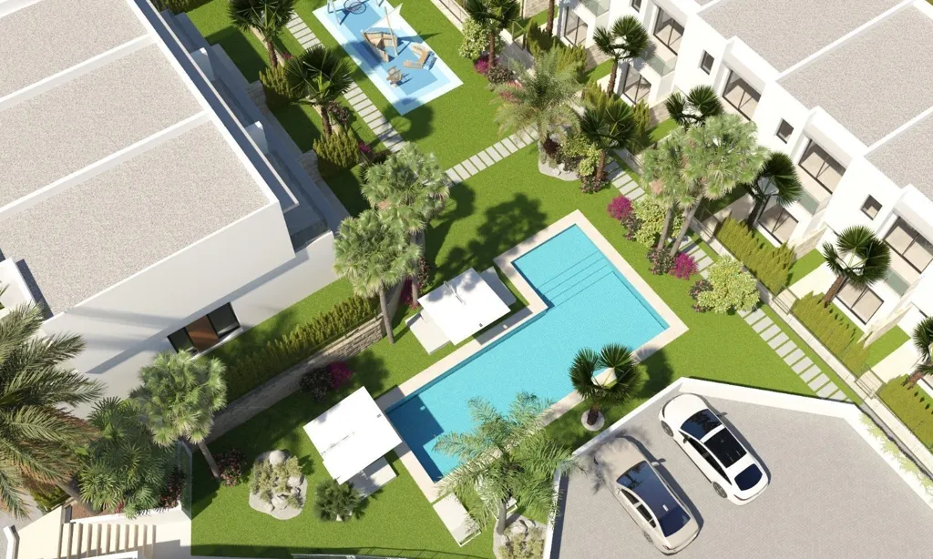 Aerial - New Build Semi-Detached Villa with Pool in Finestrat