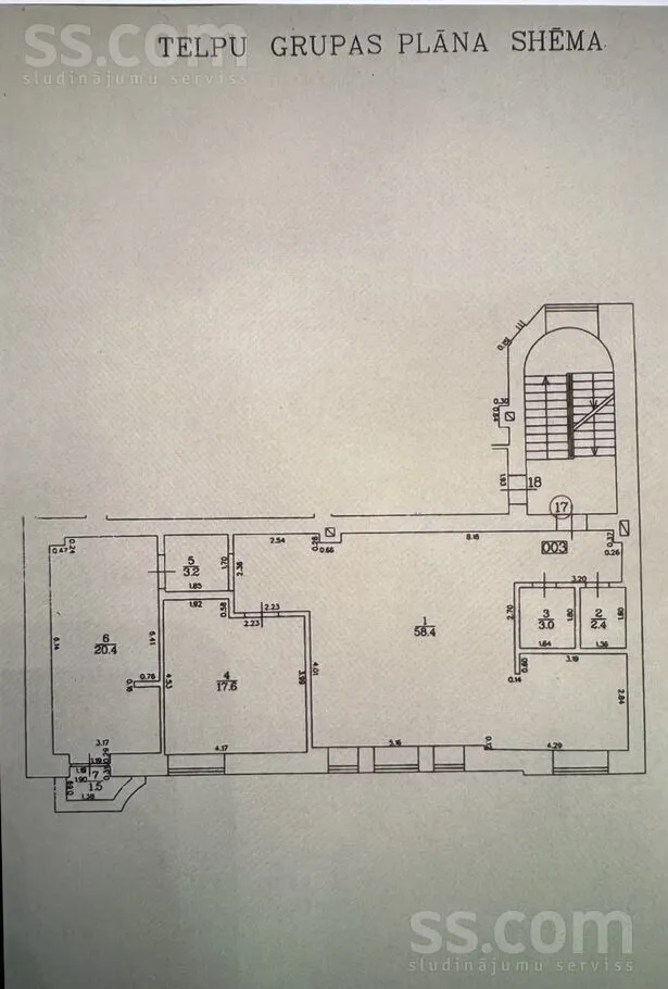 Plaan - Three-Bedroom Apartment with Balcony in Vecrīga, Rīga