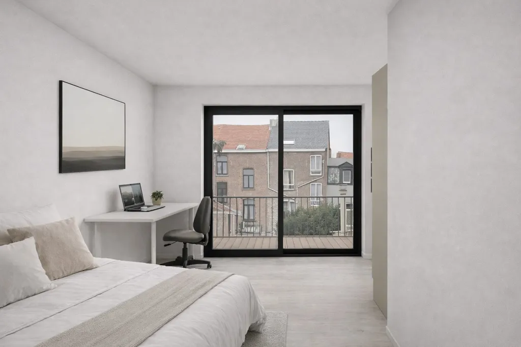 Bedrooms - Eco-Friendly Student Apartment with Terrace in Leuven