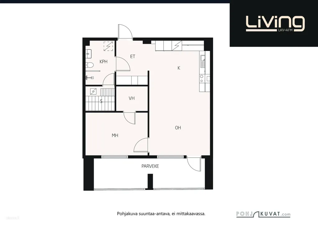 Plan - Scandinavian-Style City Flat with Balcony in Vaasa