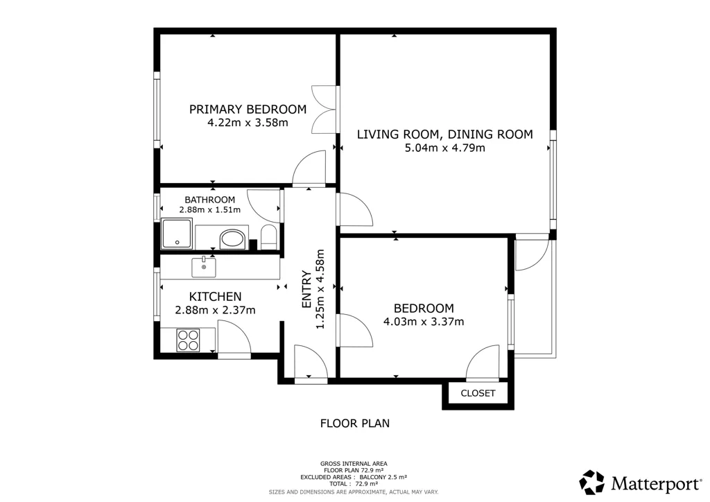 Plan - Apartment with Balcony in Gentoftegade
