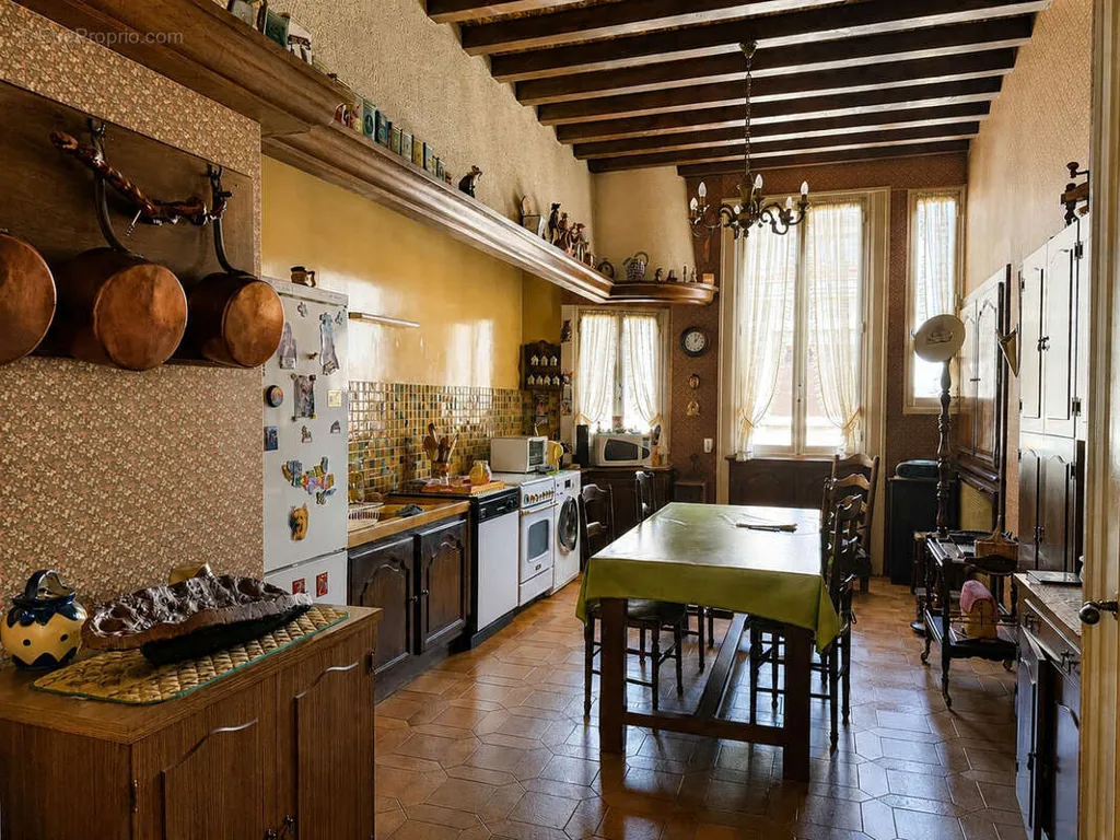 Cucina - Art Deco Apartment with Balcony in Saint-Étienne Centre