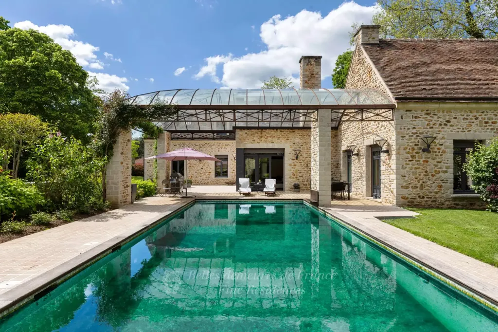 Piscina - Character Mansion with Pool in Barbizon