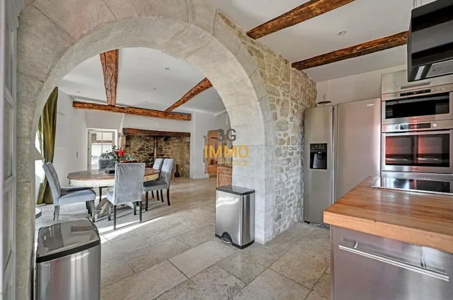 Köök - 7-Piece Stone House with Pool near Uzès