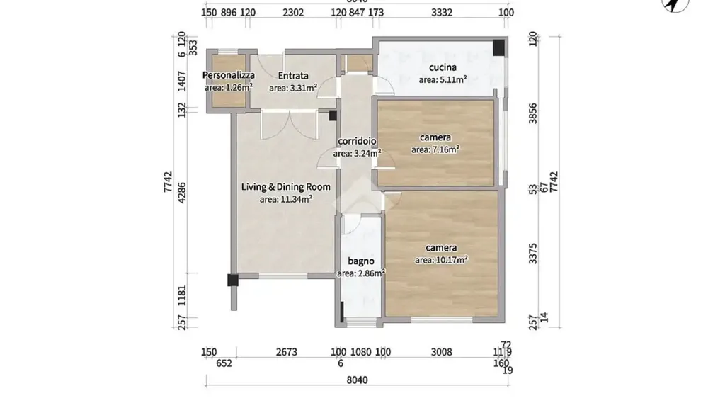 Plaan - Spacious Apartment with Balcony in Marino