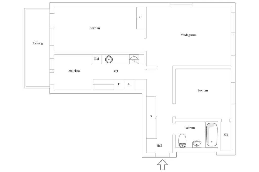 Planimetria - Corner Apartment with South-Facing Balcony in Lomma
