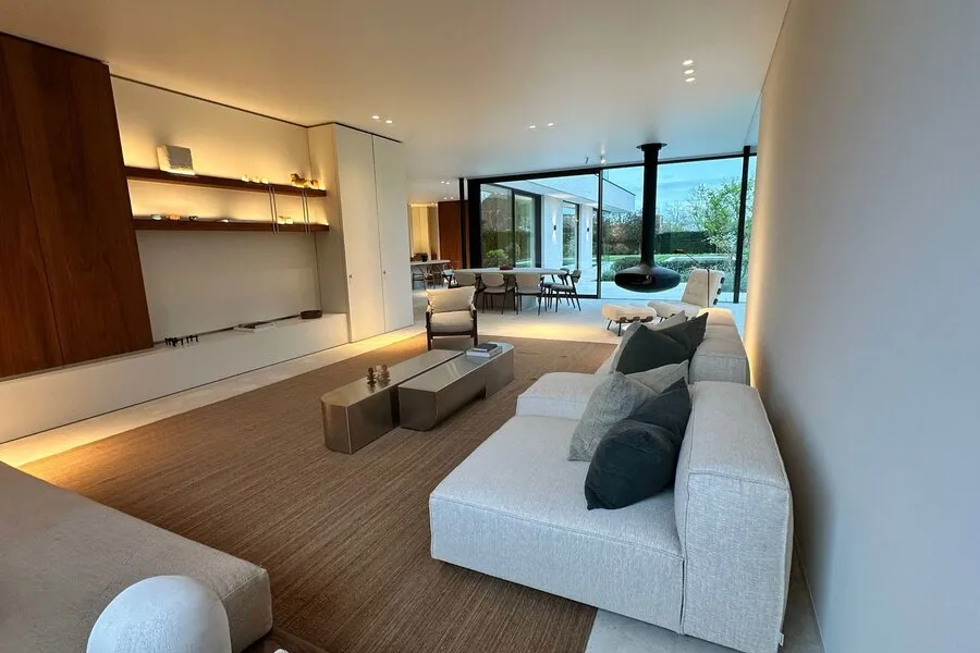 Séjour - Villa Nouvelle Construction avec Piscine à Knokke