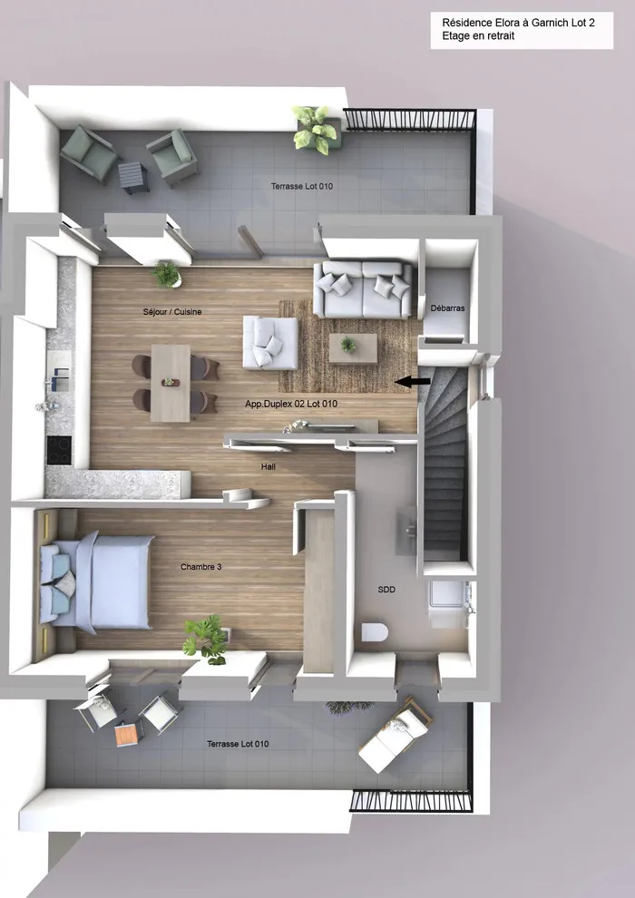Plaan - Duplex Apartment with Terraces in Garnich