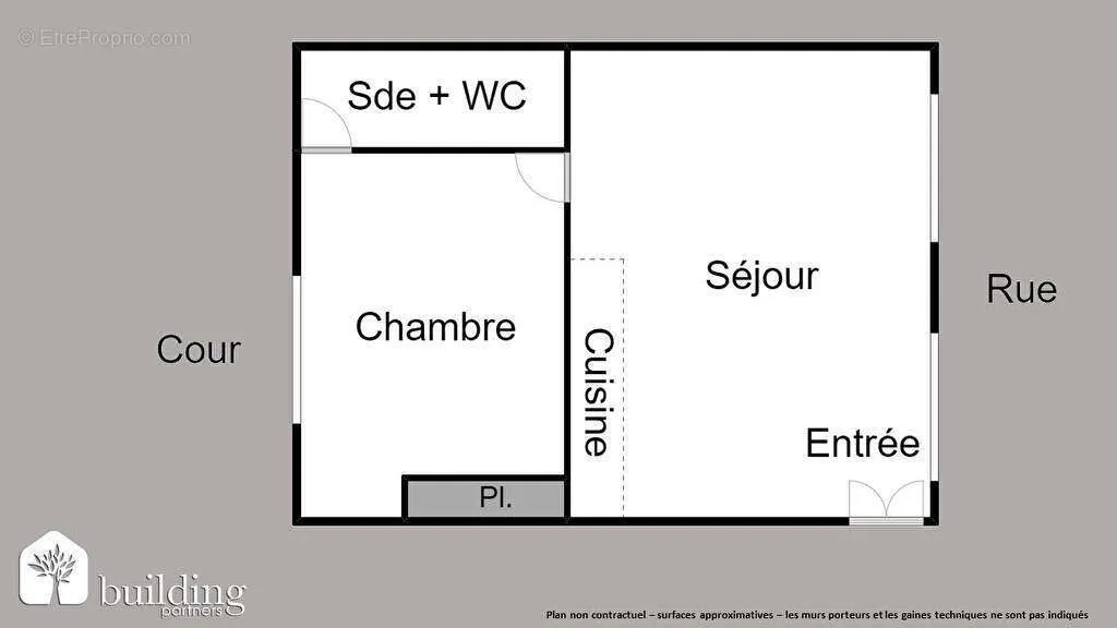 Plaan - 2-Bedroom Paris 17e Apartment with Courtyard View