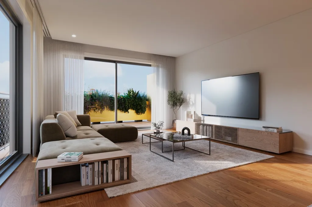 Séjour - Three-Bedroom Apartment with Water View in Porto