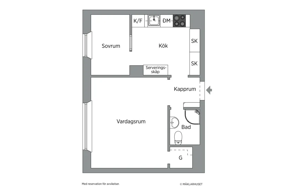 2-toaline korter asukohas Uppsala kommun
