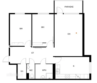 Plaan - Apartment with Balcony in Lauste, Turku