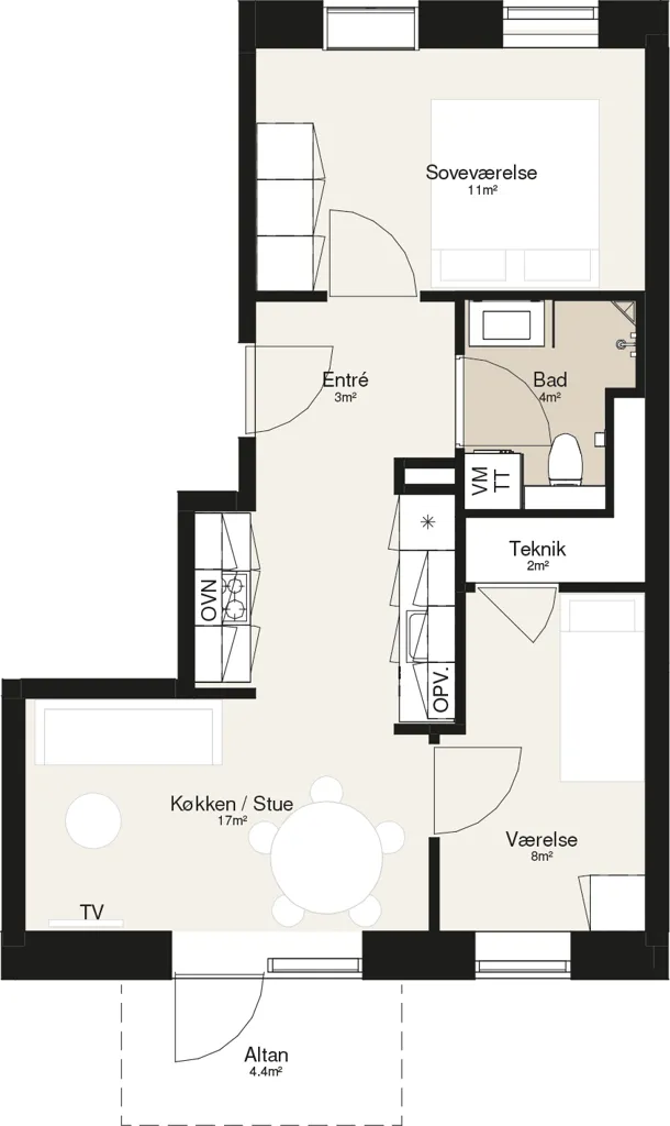 Plan - Modern Apartments with Balcony in Viborg