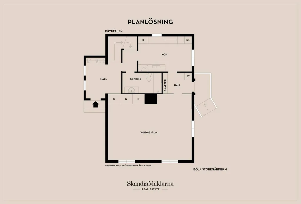 Plan - Red Villa with Garage in Skövde
