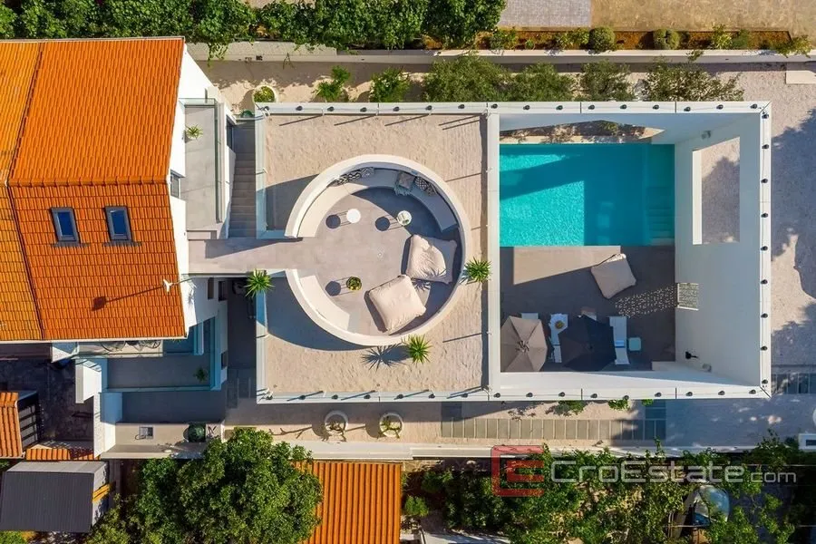 Vue aérienne - Modern Villa with Pool in Northern Brač