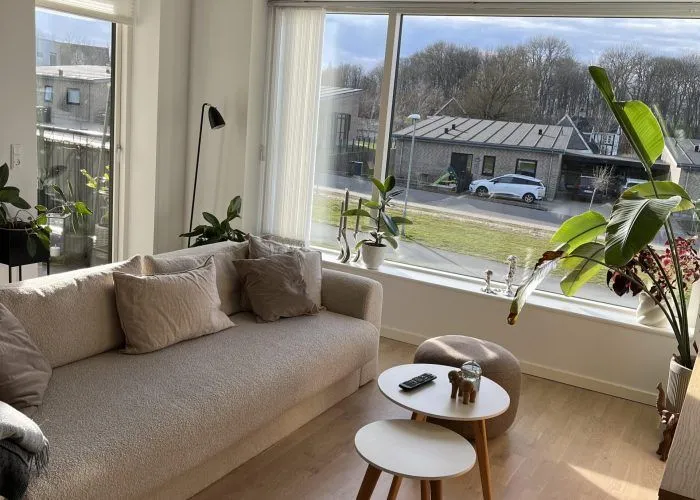 Living Room - 3-Bedroom Apartment with Balcony in Hasselager