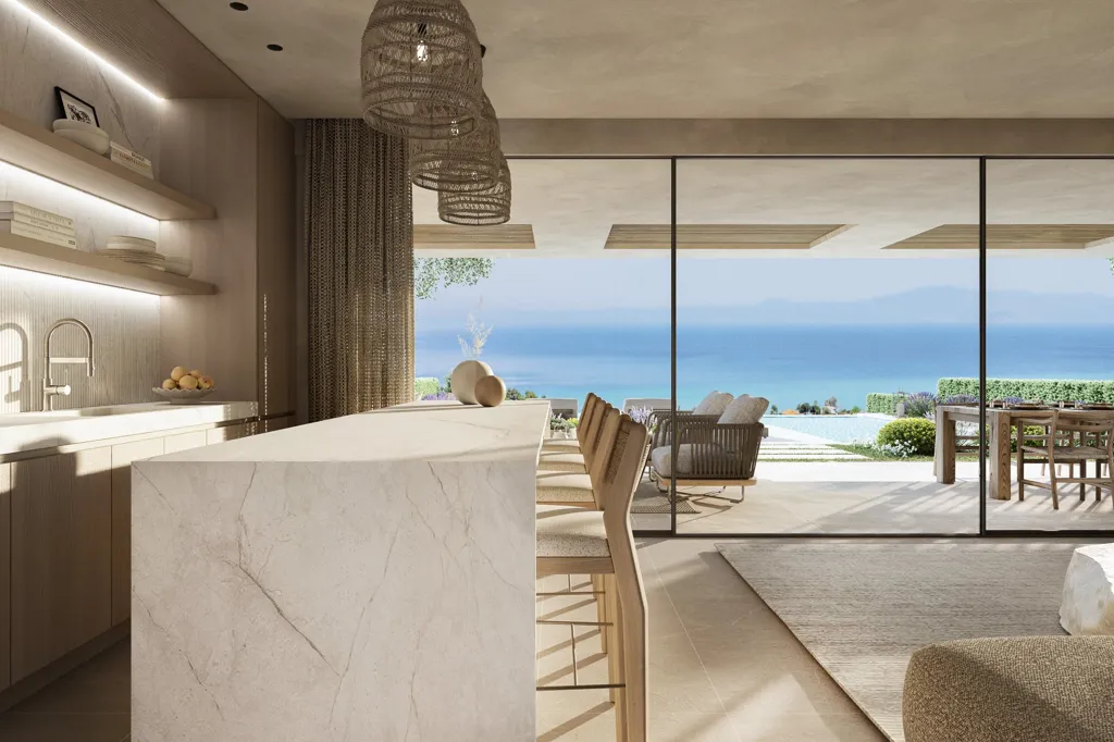 Living Room - Luxury Villa with Private Pool in Hanioti