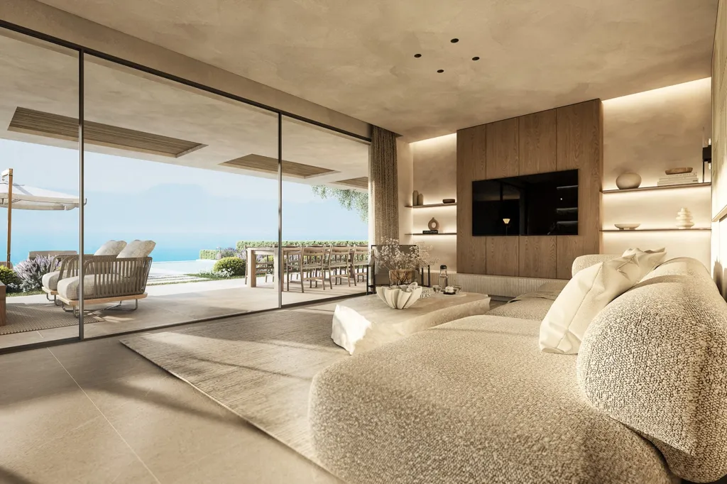 Living Room - Luxury Villa with Private Pool in Hanioti
