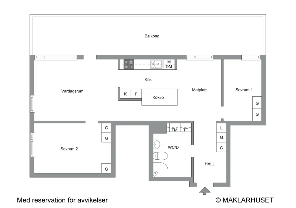 Plan - Modern Flat with Generous Balcony in Bromma