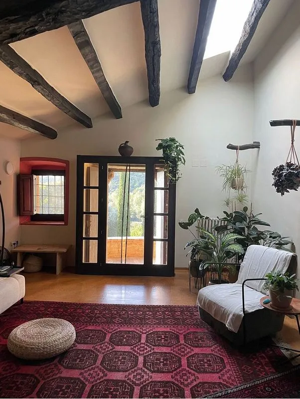 Séjour - Rustic Chalet with Pool in Canet d'Adri