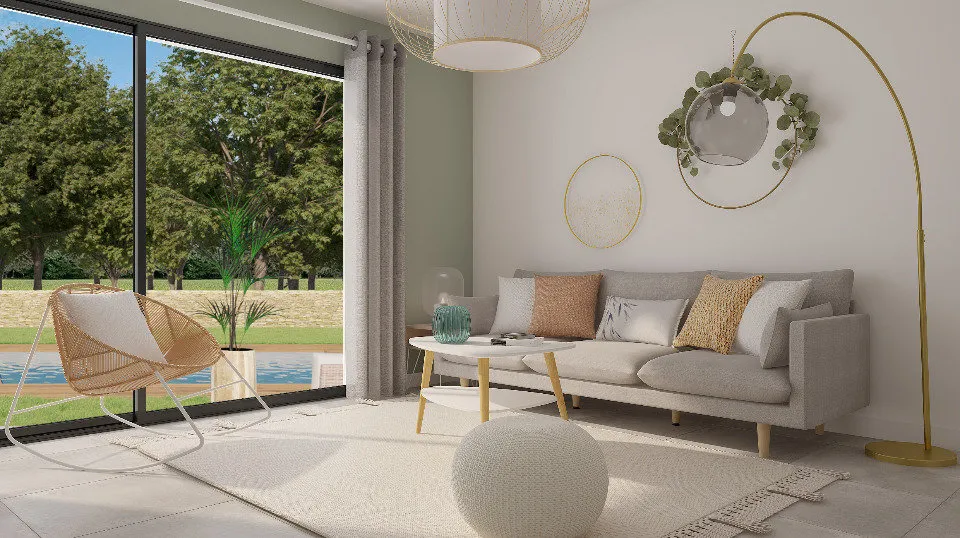 Séjour - Maison à Construire avec Jardin à Moussan