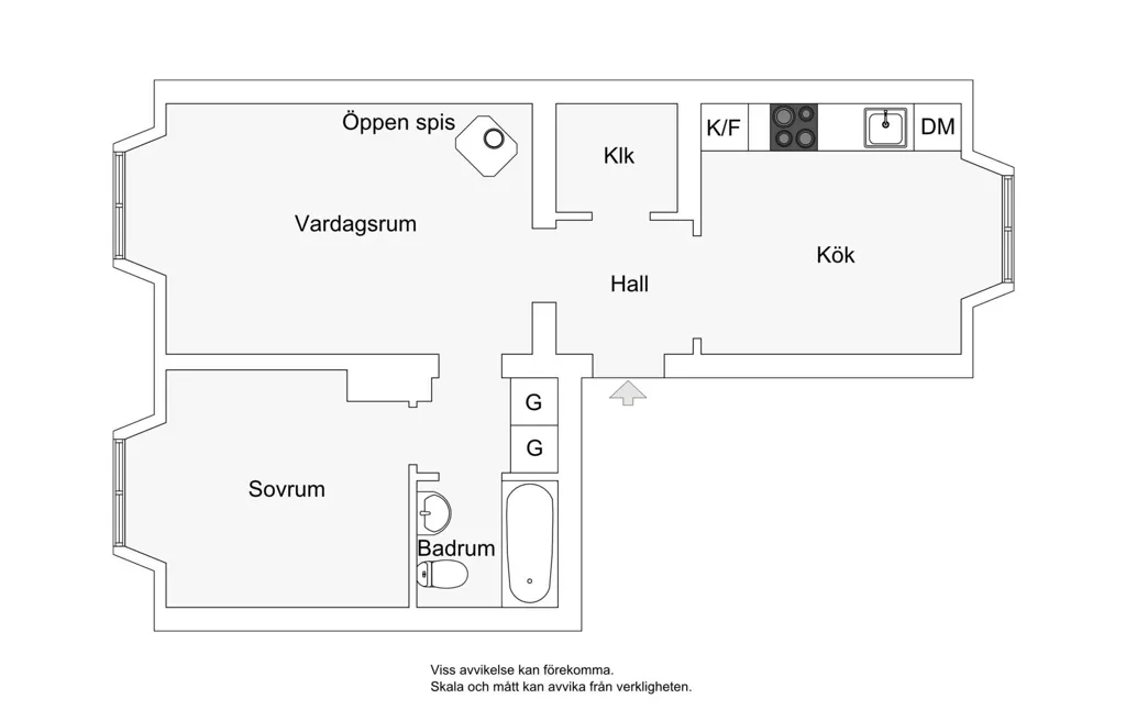 Plan - Charming Two-Bedroom Apartment with Fireplace in Enskede