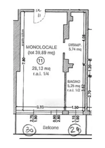 Plaan - Modern Studio with Balcony in Cervia