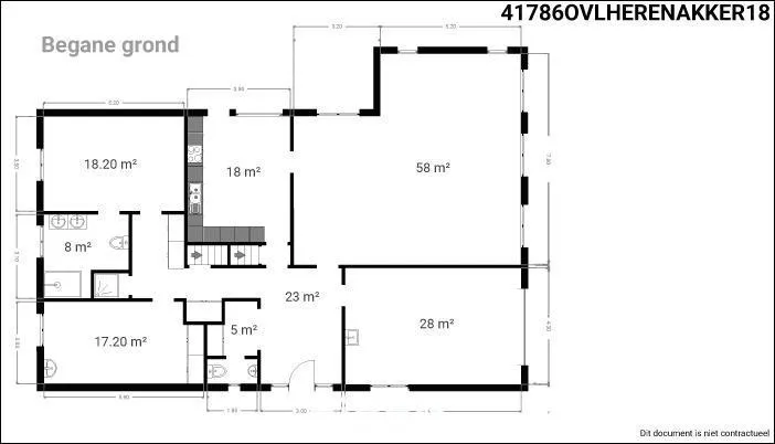 Floor Plan - Residential House with Attic in Quiet Area