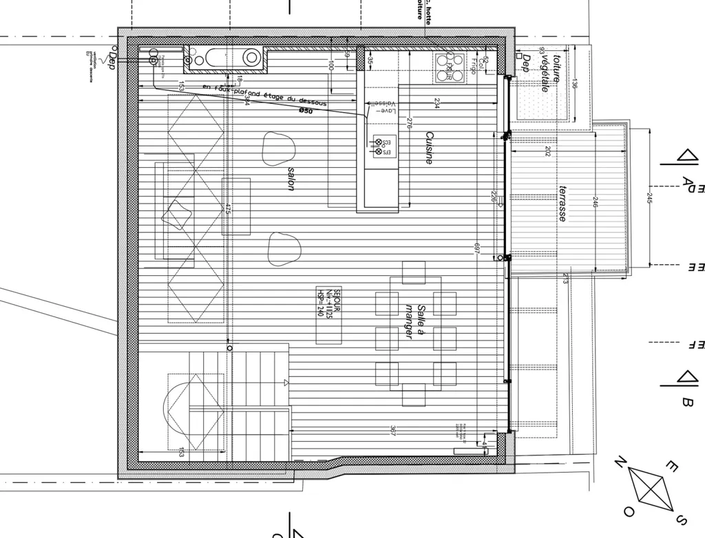 Plan - Duplex Lumineux avec Terrasse à Dansaert