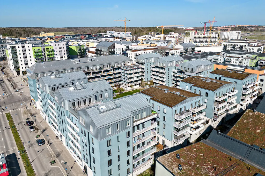 Vue aérienne - Modern Flat with Balcony in Barkarby