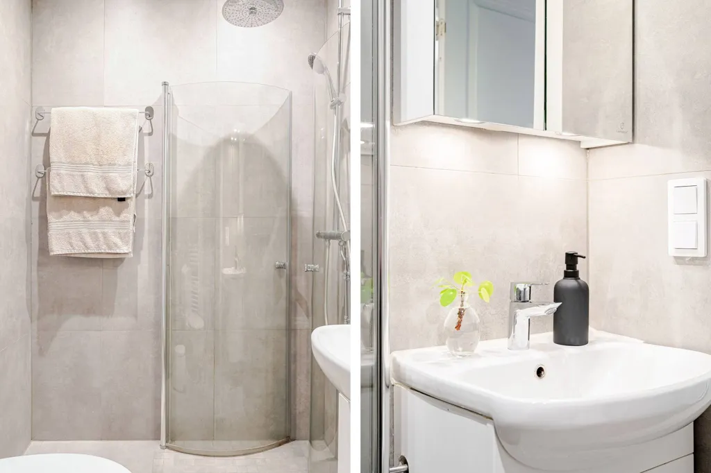 Salles de bain - Renovated 2-Bedroom with Balcony in Helsingborg