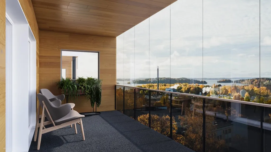 Balcon - Modern Apartment with Sea View in Lohja Centre