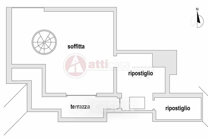 Floor Plan - Bi-Level Attic Apartment with Sea View in Trieste