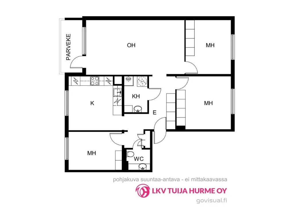 Plan - Modernised Apartment with Balcony in Martinlaakso