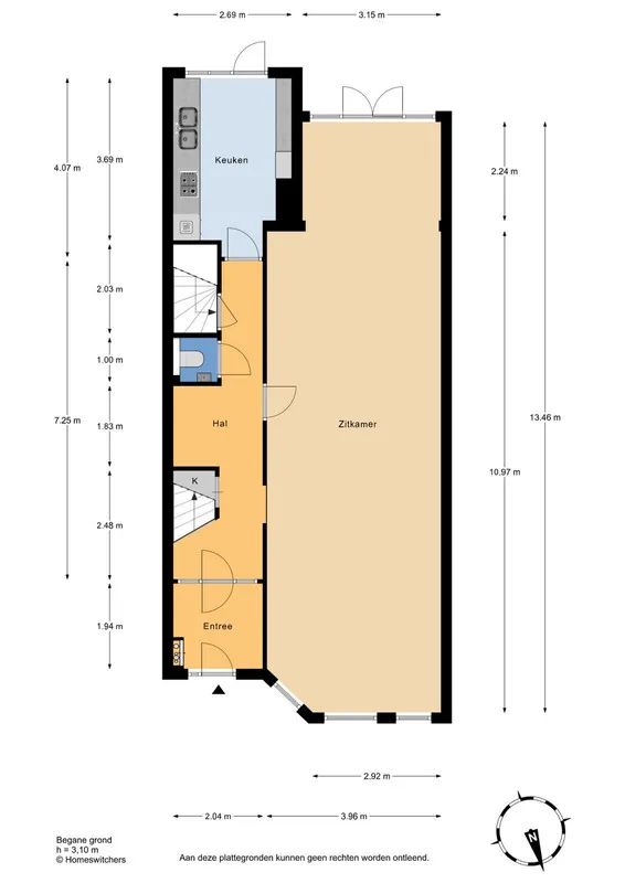 Plan - Herrenhuis with Balcony in Duinoord, The Hague