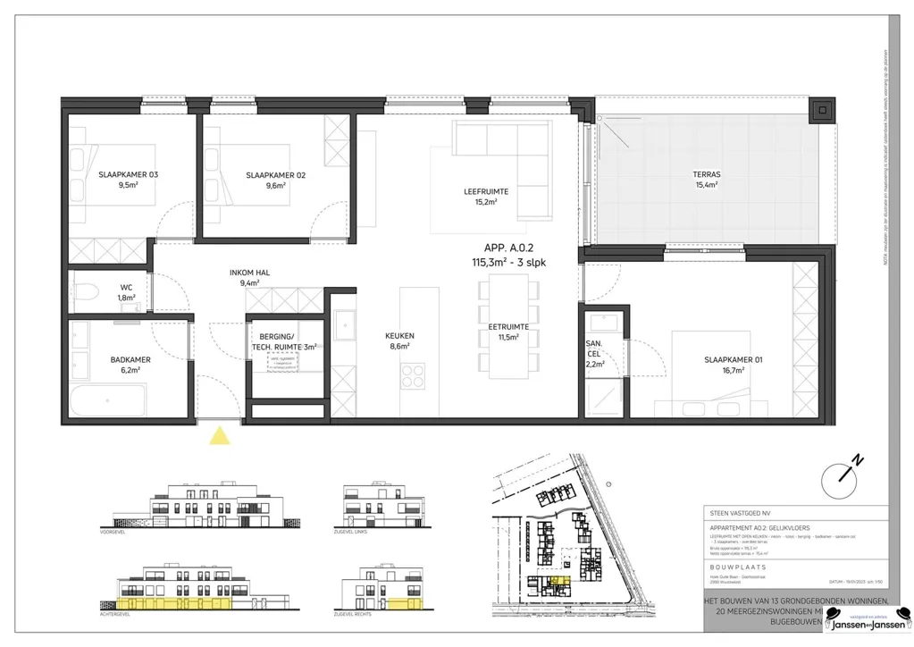Plan - Newly Built Apartment with Terrace in Gooreind