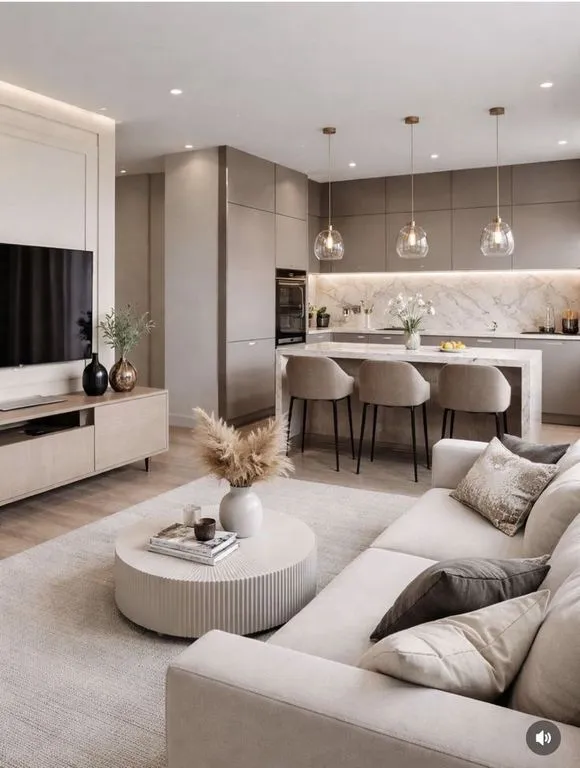 Séjour - Appartement Luxe avec Balcon Sud à Chambéry