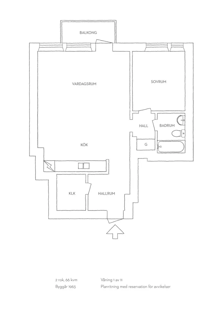 Plan - Apartment with Balcony in Stockholm