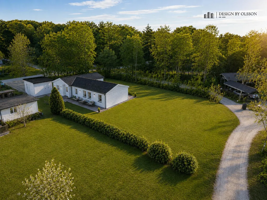 Vista aerea - Freehold Plot with Pool in Lerbäckshult