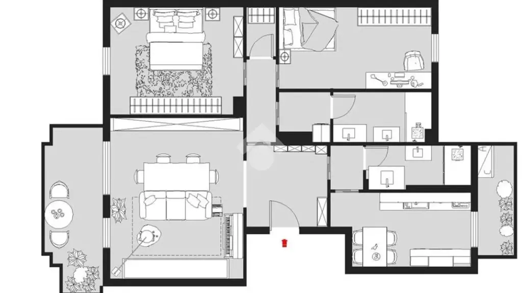 Plan - Apartment with Balcony in Niguarda, Milan