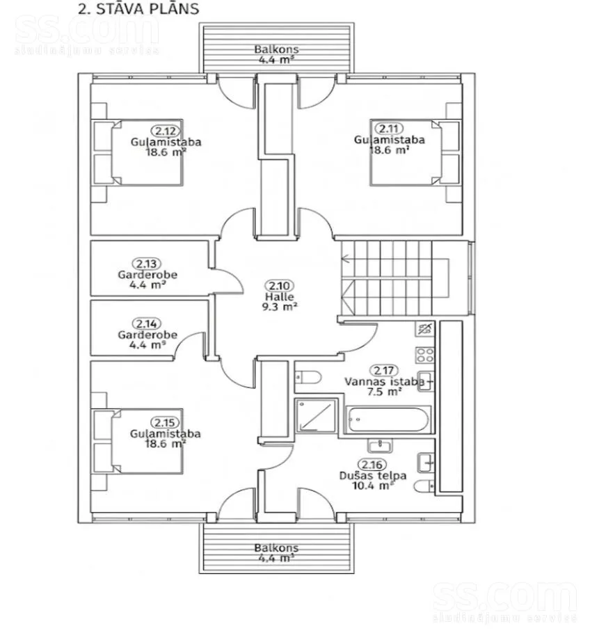 Floor Plan - Energy-Efficient Apartment with Garden in Mārupe