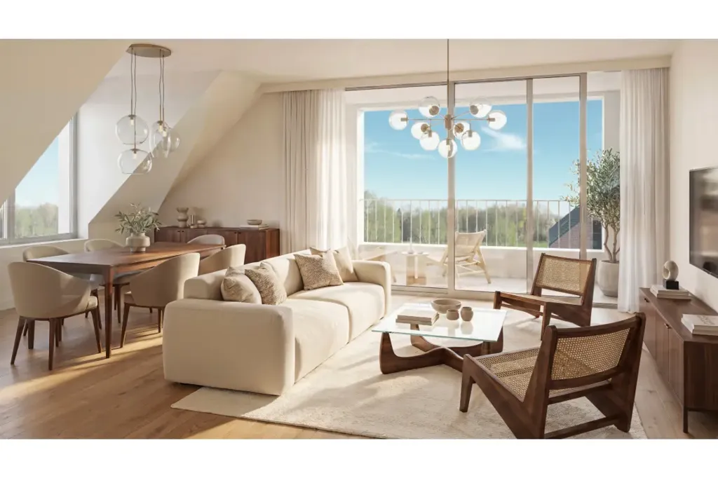 Séjour - Appartement rez-de-chaussée avec terrasse à Gembloux
