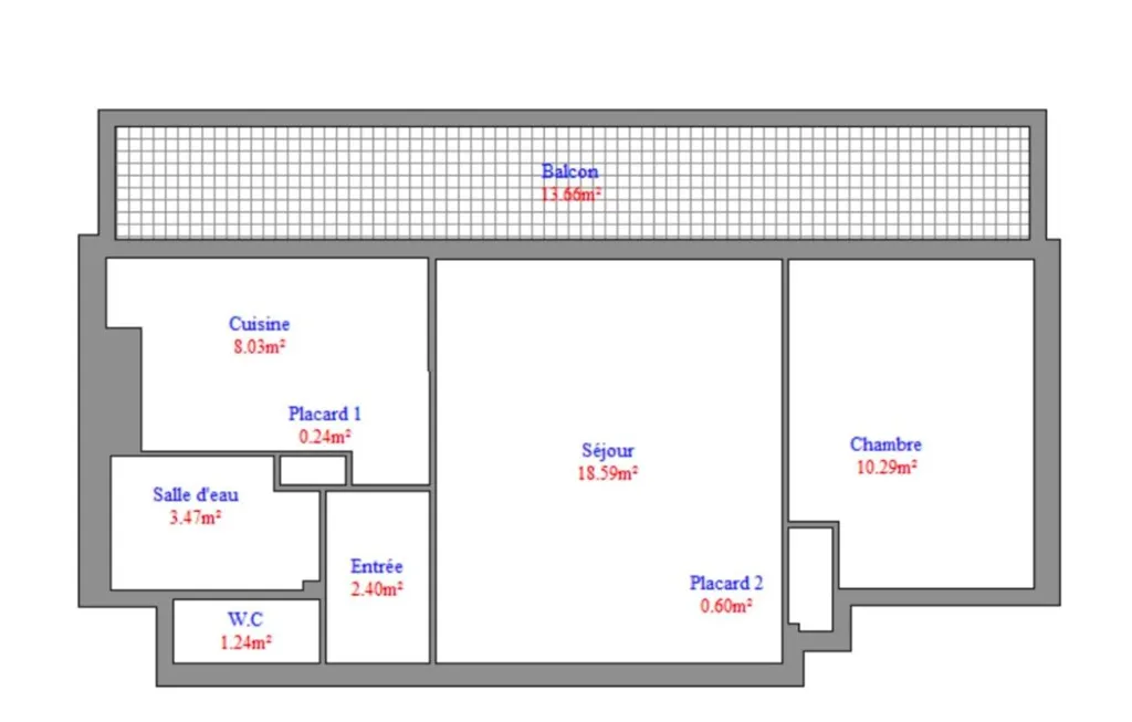 Plan - Appartement 1 Chambre avec Balcon à Cimiez