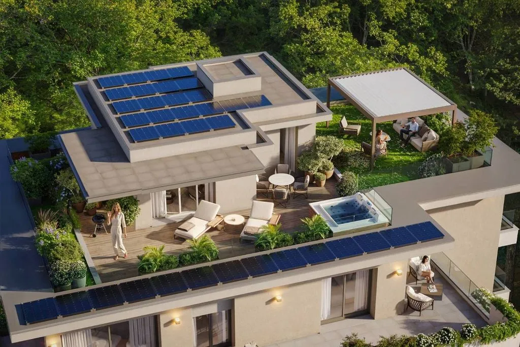 Vue aérienne - Luxury Penthouse with 360° View in Monza