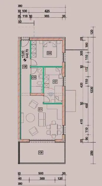 Plan - Modern Apartment with Balcony in Omišalj Centre